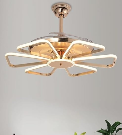 Zaro Smart Fan French Gold Metal , Google & Alexa Remote & App Control