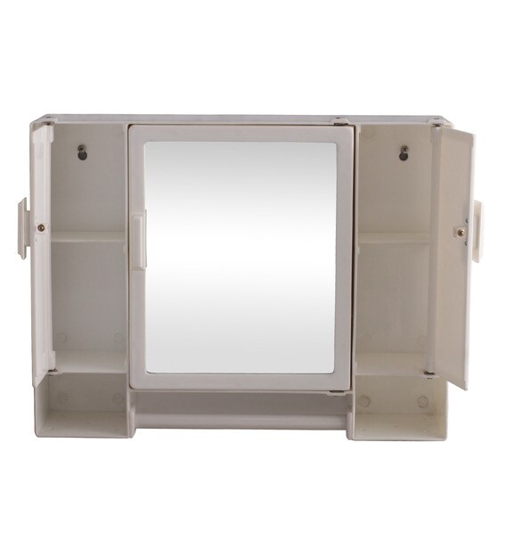 Buy Plastic White 6 Compartment Bathroom With Mirror (L 18, W