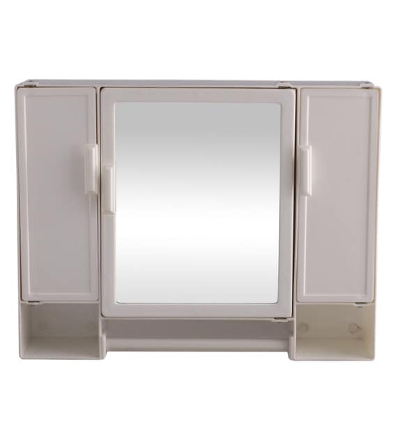Buy Plastic White 6 Compartment Bathroom With Mirror (L 18, W