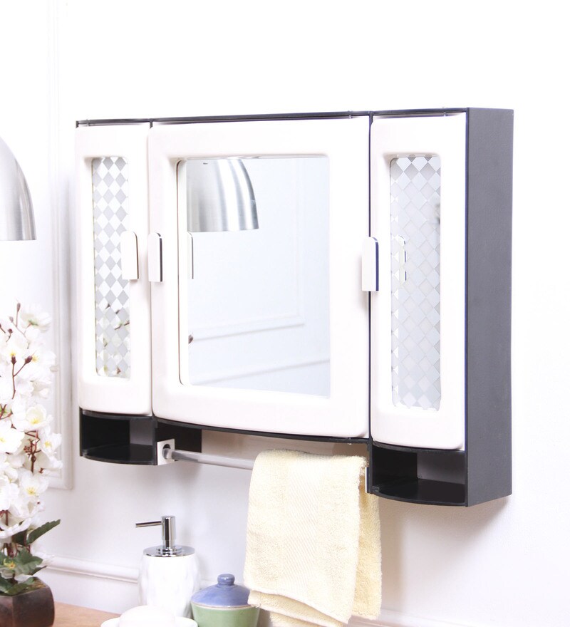 Buy Acrylic Ivory 11 Compartment Bathroom With Mirror by Zahab Online Bathroom