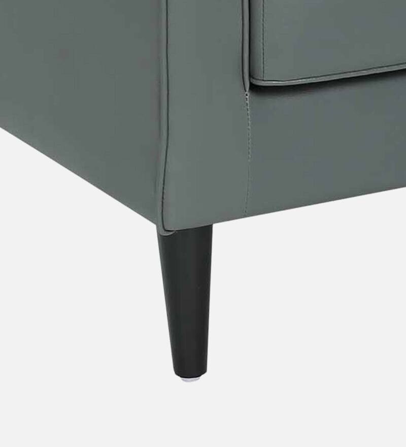 Buy Zakariah Leatherette 1 Seater Sofa in Nimbus Grey Colour Online