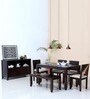 Zabel Solid Wood Six Seater Dining Set with Bench in Dual Tone Finish