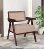 Zade Sheesham Wood Arm Chair In Beige Color