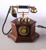 Brown Brass & Wood Maharaja Prism Box Retro Telephone