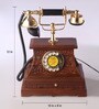 Brown Brass & Wood Maharaja with Drawer Retro Telephone