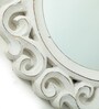 Framed Round Wall Mirror in White colour