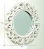 Framed Round Wall Mirror in White colour