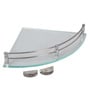 Stainless Steel & Glass Corner Bathroom Shelf (L: 9, W: 9, H: 3 Inches)