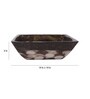 Polyresin Square Shape Brown & White Counter Top Wash Basin (H: 5, W: 14, D: 14 Inches)