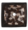 Polyresin Square Shape Brown & White Counter Top Wash Basin (H: 5, W: 14, D: 14 Inches)