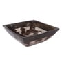 Polyresin Square Shape Brown & White Counter Top Wash Basin (H: 5, W: 14, D: 14 Inches)