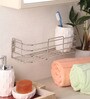 Zahab Silver Stainless Steel Bathroom Shelf