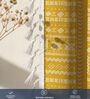 Zahara Mustard Yellow Floral Cotton Curtains for Window Pack of 1