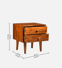 Zakhama Solid Wood Bedside Table In Teak Finish