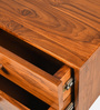 Zakhama Solid Wood Bedside Table In Teak Finish
