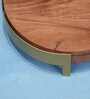 Zari Acacia Wood Riser with Metal Border & Metal Feet