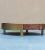Zari Acacia Wood Riser with Metal Border & Metal Feet