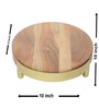Zari Acacia Wood Riser with Metal Border & Metal Feet