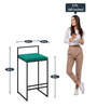 Zavier High back Bar Stool In Sea Green Colour