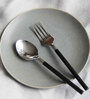 Zazzle Black Stainless Steel (Set of 6) Table Spoon & Fork Set