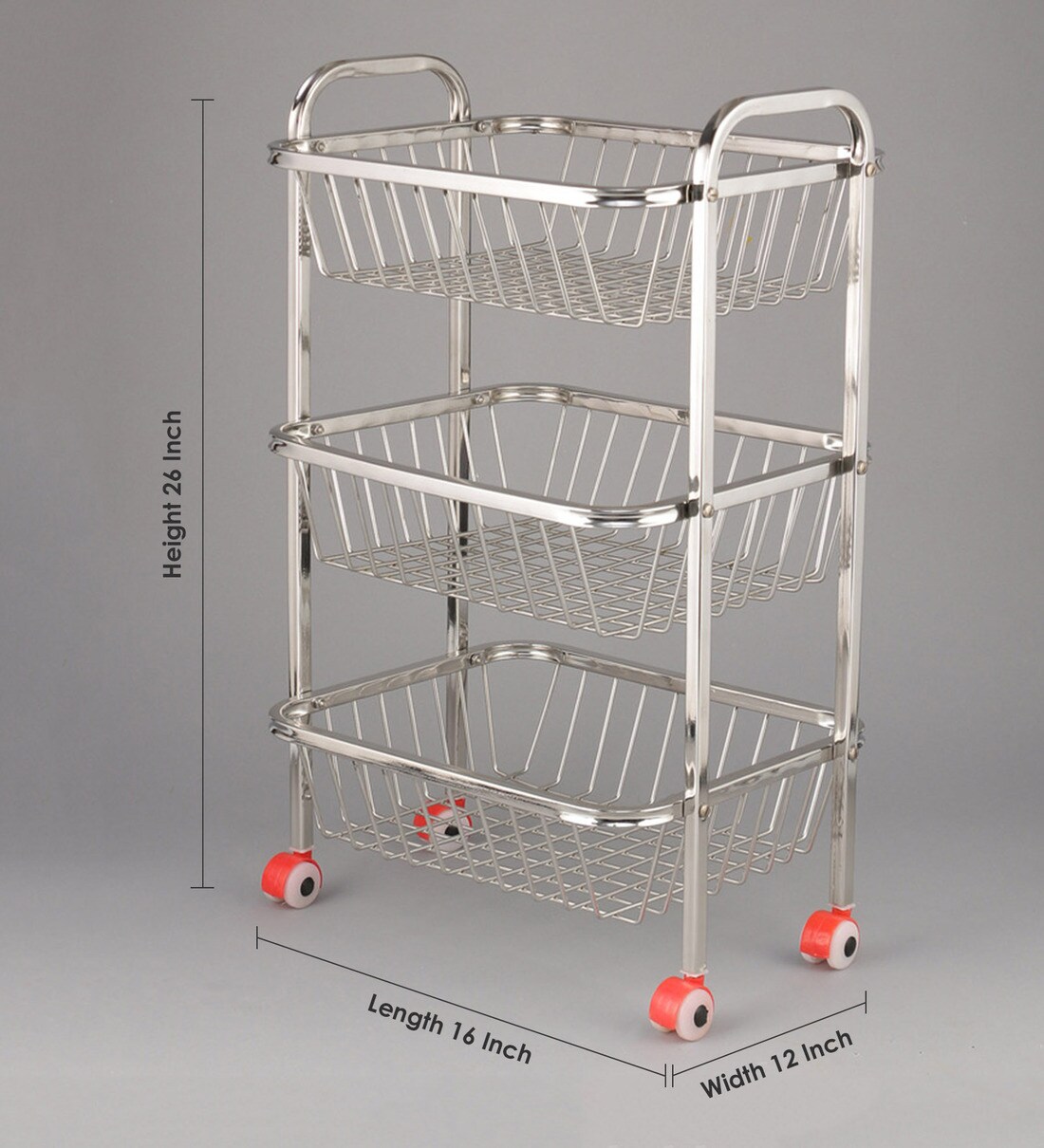 Buy 3 Tier Stainless Steel Kitchen Trolley By Zecado Online Kitchen