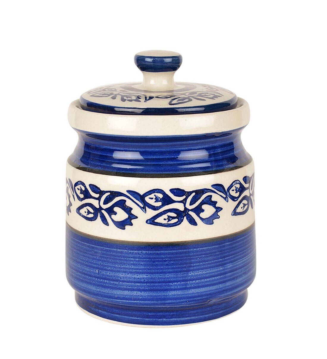 Buy Zeel 1200ml Ceramic Jar with Lid by StyleMyWay Online Jars and