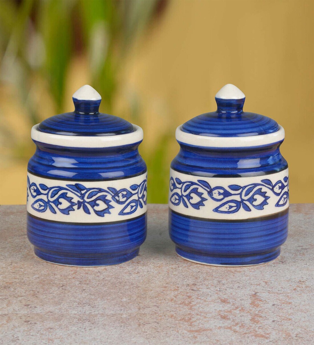 Buy Zeel 500ml (Set of 2) Ceramic Jar with Lid by StyleMyWay Online