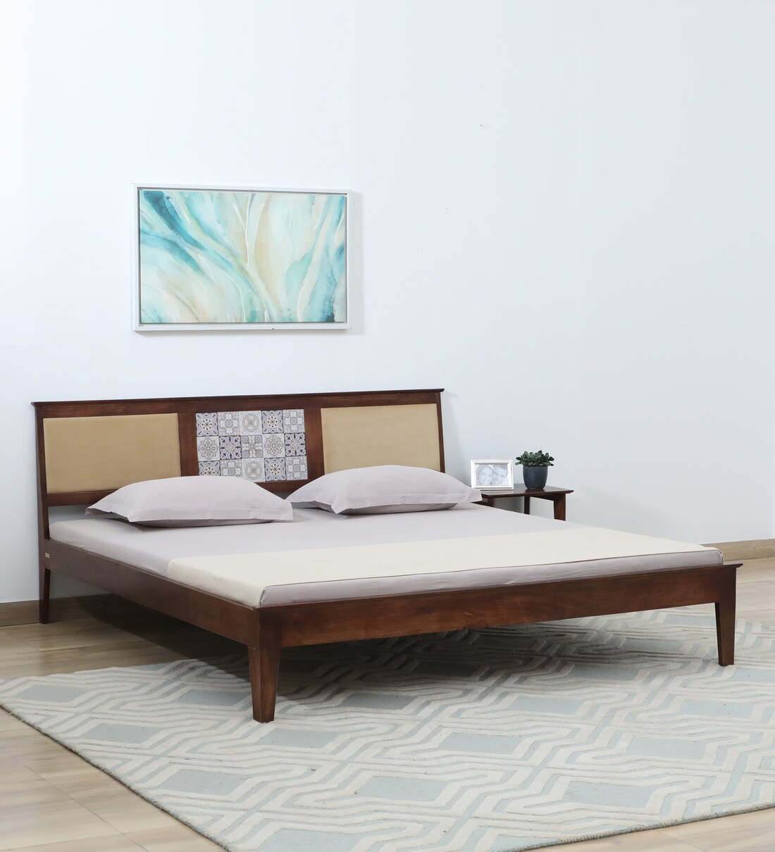 Buy Zellige Solid Wood King Size Bed In Tubbaq Finish at 5% OFF by ...