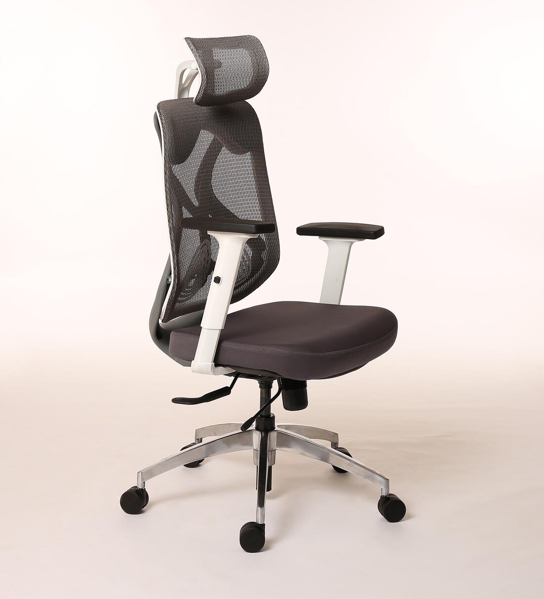 Buy Zen High Back Ergonomic Chair in White & Grey Colour by Star India