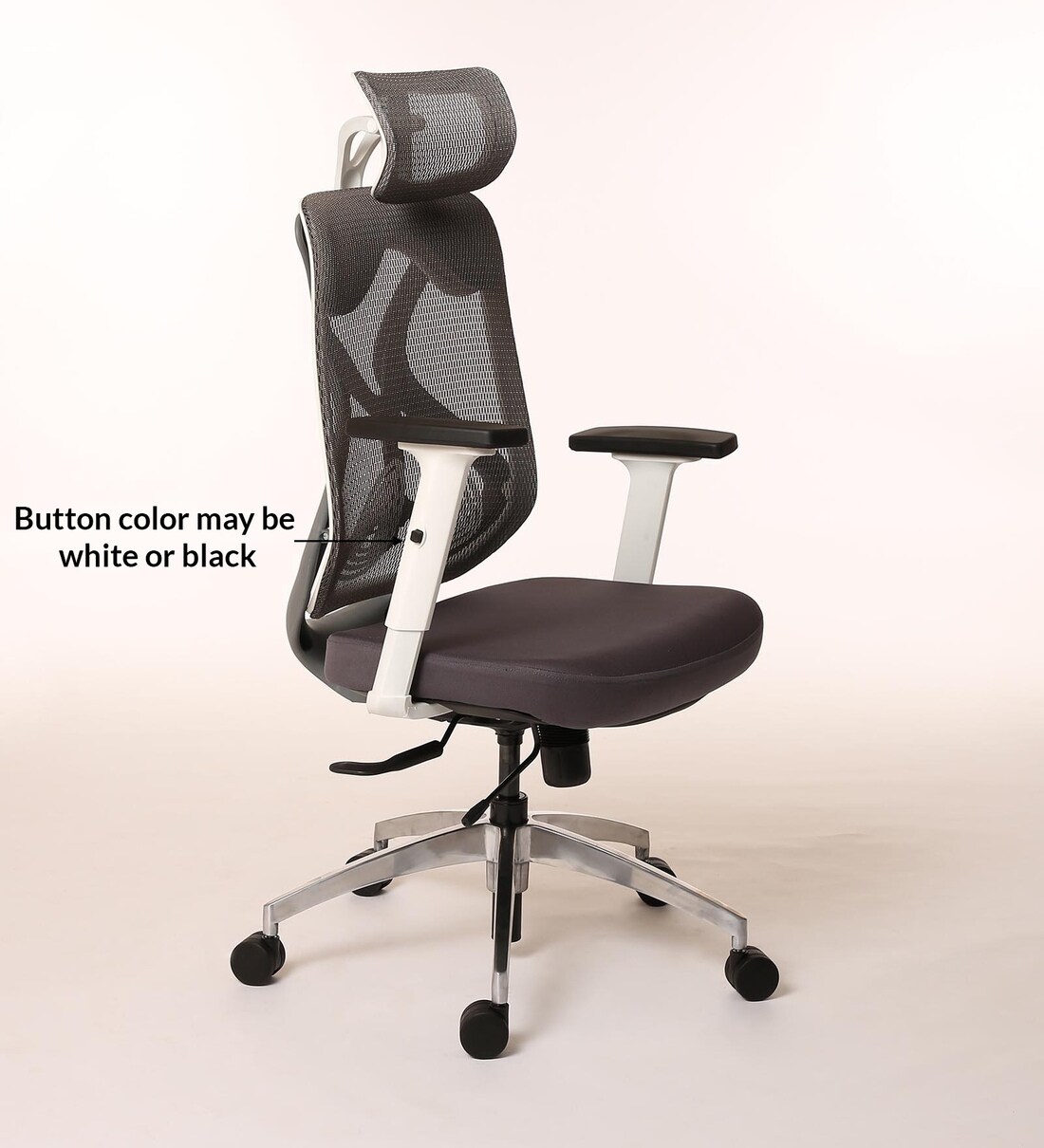 Buy Zen High Back Ergonomic Chair in White & Grey Colour by Star India