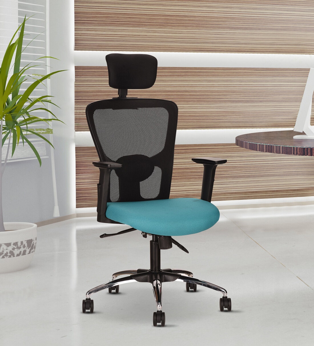 Buy Zenith Breathable Mesh Office Chairs in Teal Green Colour at 9 OFF