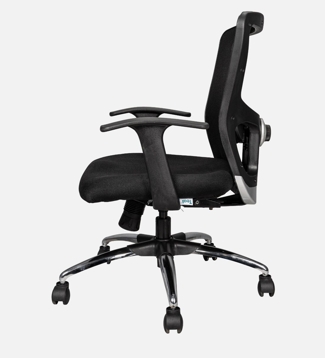 Buy Zenith Mid Back Ergonomic Office Chair in Black Colour by Teal