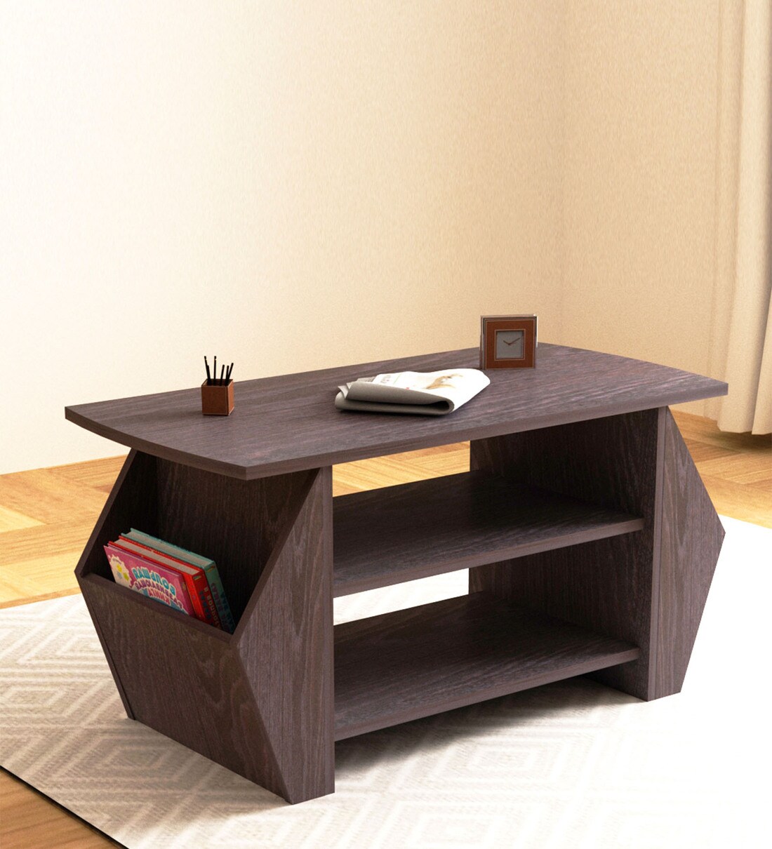 Buy Zeno Coffee Table in African oak Finish by Wood You Online Contemporary Rectangular Coffee