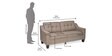Zella 3 Seater Sofa in Dark Beige Colour
