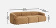 Zen Boucle 3 Seater Sofa In Beige Colour