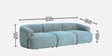 Zen Boucle 3 Seater Sofa In Blue Colour Zen Boucle 3 Seater Sofa In Blue Colour
