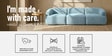 Zen Boucle 3 Seater Sofa In Blue Colour Zen Boucle 3 Seater Sofa In Blue Colour