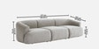 Zen Boucle 3 Seater Sofa In Chic Grey Colour
