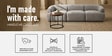 Zen Boucle 3 Seater Sofa In Grey Colour