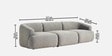 Zen Boucle 3 Seater Sofa In Grey Colour