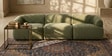 Zen Boucle 3 Seater Sofa In Olive Green Colour Zen Boucle 3 Seater Sofa In Olive Green Colour