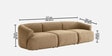 Zen Boucle 3 Seater Sofa In Tan Colour
