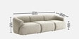 Zen Boucle 3 Seater Sofa In White Colour Zen Boucle 3 Seater Sofa In White Colour