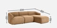 Zen Living 3 Seater Boucle LHS L Shaped Sofa In Beige Color
