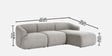 Zen Living 3 Seater Boucle RHS L Shaped Sofa In  Grey Color