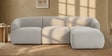 Zen Living 3 Seater Boucle RHS L Shaped Sofa In White Color