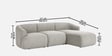 Zen Living 3 Seater Boucle RHS L Shaped Sofa In White Color