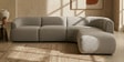 Zen Living LHS Sectional Sofa (3 + Lounger) In Chic Grey Color