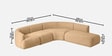 Zen Living Lhs Sectional Sofa (3 + Lounger) In Creme Colour