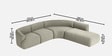 Zen Living LHS Sectional Sofa (3 + Lounger) In Creme Color